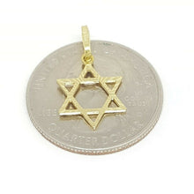 Load image into Gallery viewer, 14k yellow gold star of David Jewish Israel charm pendant religious jewelry 0.6g