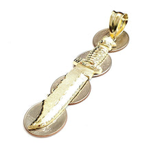 Load image into Gallery viewer, 10k yellow Gold dagger Big knife Pendant charm fine gift jewelry for men 8.6g