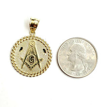 Load image into Gallery viewer, New 10k yellow solid Gold freemason Masonic Pendant religious jewelry 0.97" 4g