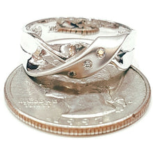 Load image into Gallery viewer, 14k white Gold solid woman's ring cubic zirconia size 7.5 fine gift jewelry