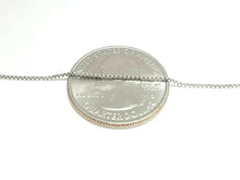 Load image into Gallery viewer, New 14K white Gold 0.80mm Square Box Chain Necklace fine gift jewelry 2.5g 24"