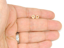 Load image into Gallery viewer, 14k rose Gold 0.06Ct Diamond horseshoe stud Earrings gift Push Back Fastening