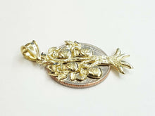 Load image into Gallery viewer, 10k yellow gold dollar sign money bag tree lucky pendant charm fine jewelry 2.5g