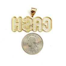Load image into Gallery viewer, New 10k yellow Gold CASH dollar sign Pendant charm diamond cut fine jewelry 5.9g