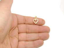 Load image into Gallery viewer, New 14k yellow Gold heart Pendant charm zirconia gift fine jewelry for her 1.2g