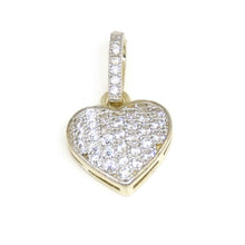 Load image into Gallery viewer, New 14k yellow Gold heart Pendant cubic zirconia gift fine jewelry for her 1.5g