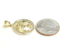 Load image into Gallery viewer, New 10k yellow gold round globe planet earth world map pendant jewelry 0.89" 2g