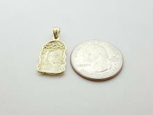 Load image into Gallery viewer, 10k yellow gold jesus face head pendant charm fine religious jewelry unisex 1.6g