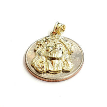 Load image into Gallery viewer, 10k yellow gold Jesus face head pendant charm fine religious jewelry unisex 2.5g