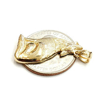 Load image into Gallery viewer, 14k yellow Gold howling wolf full body animal Pendant charm fine jewelry 3.4g