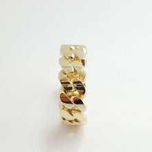Load image into Gallery viewer, 14K solid Yellow Gold Cuban link Ring Band fine gift jewelry 9.3g 7.6MM size 9.5