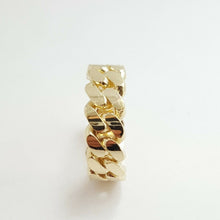 Load image into Gallery viewer, 14K solid Yellow Gold Cuban link Ring Band fine gift jewelry 9.3g 7.6MM size 9.5