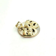 Load image into Gallery viewer, 10k yellow gold happy & sad face theater pendant fine gift jewelry unisex 2.4g