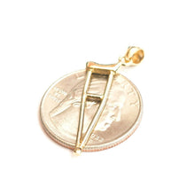Load image into Gallery viewer, 14k yellow Gold 3D crutch handicap muleta de san lazaro Pendant fine jewelry 1.4g