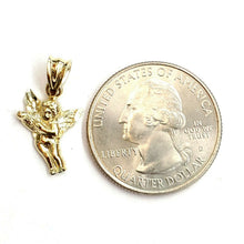 Load image into Gallery viewer, 10k yellow Gold full body angel and heart diamond cut Pendant fine jewelry 1.1g