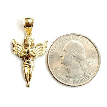 Load image into Gallery viewer, New 10k yellow Gold full body angel diamond cut Pendant charm fine jewelry 1.5g