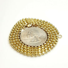 Load image into Gallery viewer, 10K yellow gold 2.5mm ball bead chain moon cut Necklace fine jewelry 9.5g 20"