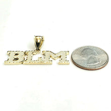 Load image into Gallery viewer, New 10k yellow gold BLM black lives matter pendant charm fine gift unisex 4.2g