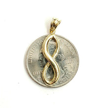 Load image into Gallery viewer, New 10k solid yellow Gold infinity Pendant love forever fine gift jewelry 1.9g