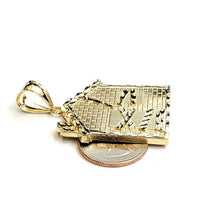 Load image into Gallery viewer, New 10k yellow gold trap house pendant charm diamond cut gift fine jewelry 8.7g