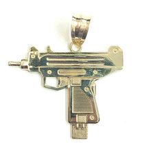 Load image into Gallery viewer, New 10k yellow Gold solid Uzi machine gun Pendant charm fine men's jewelry 9.3g