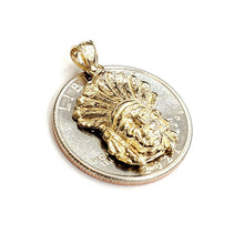 Load image into Gallery viewer, New 14k solid yellow Gold Chief face head Pendant fine jewelry 2.6g