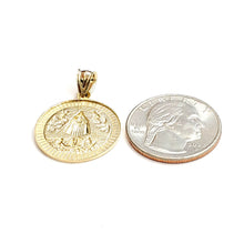 Load image into Gallery viewer, 10k yellow gold round virgin Caridad del Cobre pendant fine jewelry 0.86" 2.5g
