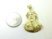 Load image into Gallery viewer, 10k yellow gold Jesus face head pendant charm fine gift religious jewelry 5.6g