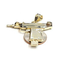 Load image into Gallery viewer, New 10k yellow Gold solid Uzi machine gun Pendant charm fine jewelry unisex 8g