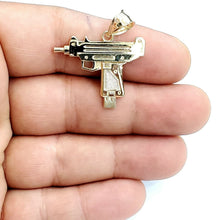 Load image into Gallery viewer, 10k yellow Gold solid Uzi machine gun Pendant charm gift male fine jewelry 2.3g