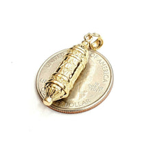 Load image into Gallery viewer, New 14k yellow gold 3D mezuzah star of David kabbalah Jewish Torah pendant 4.3g