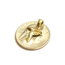 Load image into Gallery viewer, New 14k yellow Gold Tiny Solid Hummingbird Pendant charm gift fine jewelry 0.8g