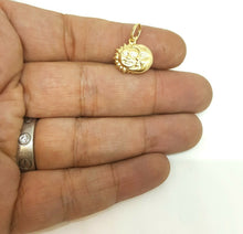 Load image into Gallery viewer, New 14k yellow gold 3D hollow sun moon eclipse pendant astronomy fine gift 1.3g