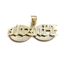 Load image into Gallery viewer, New 10k yellow Gold Hustle word Pendant charm polished shiny fine jewelry 6.3g