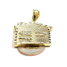 Load image into Gallery viewer, New 10k yellow gold trap house pendant charm diamond cut gift fine jewelry 8.7g