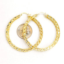 Load image into Gallery viewer, New 10K yellow Gold 2.25" 3.3mm Turkish hoop Earrings Round fine jewelry 8.1g