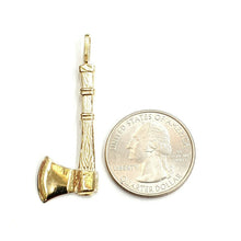 Load image into Gallery viewer, New 14k Yellow Gold Solid 3D AXE Pendant charm outdoor tool fine jewelry 3.6g
