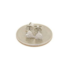 Load image into Gallery viewer, New 14k white Gold 0.10Ct Round Diamonds heart stud Earrings Push Back Fastening