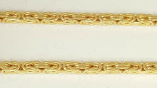 Load image into Gallery viewer, Men Women 10K solid Yellow Gold 3.3mm Byzantine Link Chain Necklace 29.75" 51.2g