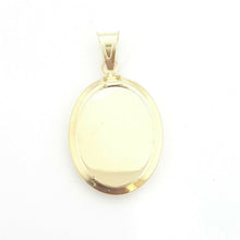 Load image into Gallery viewer, 14k solid tri color gold oval jesus pendant charm cubic zirconia fine gift 1.1g