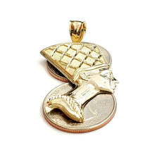 Load image into Gallery viewer, 10k solid yellow Gold Egyptian queen Nefertiti head Pendant fine jewelry 3.6g