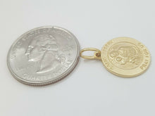 Load image into Gallery viewer, 14k solid yellow gold round saint Joseph pendant fine religious jewelry 0.60" 2g