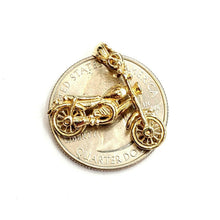 Load image into Gallery viewer, 14k yellow Gold 3D motorcycle Pendant charm sport bikers gift fine jewelry 3.5g