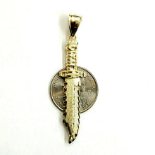 Load image into Gallery viewer, New 10k yellow Gold dagger knife Pendant charm fine gift jewelry for men 3.6g