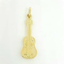Load image into Gallery viewer, New 14k yellow Gold hollow guitar music Pendant charm 3D fine gift jewelry 1.4g