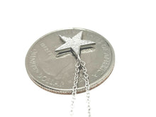 Load image into Gallery viewer, 14k white Gold 0.09Ct Diamond star necklace gift for her 18" adjustable chain