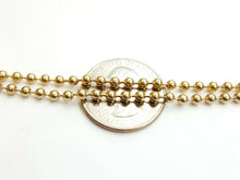 Load image into Gallery viewer, New 10K yellow gold 3mm ball bead chain polished Necklace fine jewelry 15.4g 24"
