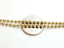 Load image into Gallery viewer, New 10K yellow gold 3mm ball bead chain polished Necklace fine jewelry 15.4g 24"