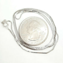 Load image into Gallery viewer, New 14K white Gold 0.80mm Square Box Chain Necklace fine gift jewelry 2.3g 22"