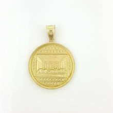 Load image into Gallery viewer, 10k two-tone gold round last supper pendant charm 0.75" religious jewelry 1.9g
